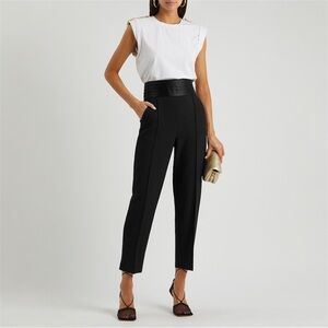 Veronica Beard Olea Tuxedo Crop Pant Black High Rise Slim Size 10 NWT